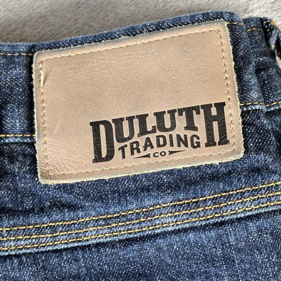 Duluth Trading Flex Ballroom Jeans Mens 38x27 Straight Fit Stretch Denim Pants - Picture 2 of 10